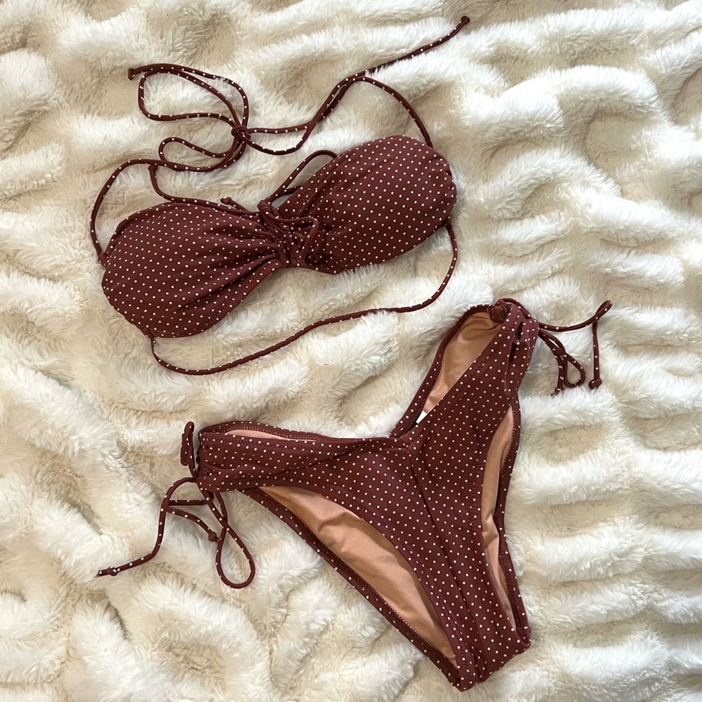 J. Crew Polkadot Ruched Bikini Set NWOT Small/XS - Never Worn
